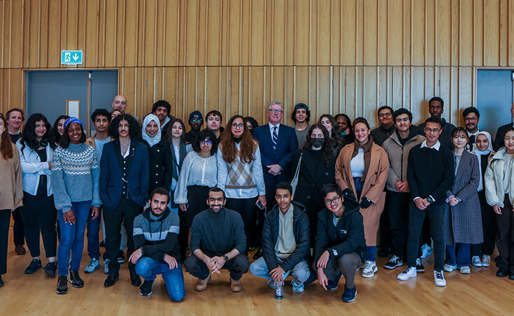 DCU President with IFY Students - Meet and Greet 2022. Website Header Banner